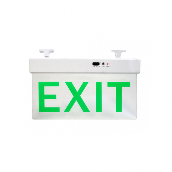 LED аварийно осветително тяло EXIT висящо за стена и таван 1W 6500K 15lm 3,7V 1200mAh 375x205мм