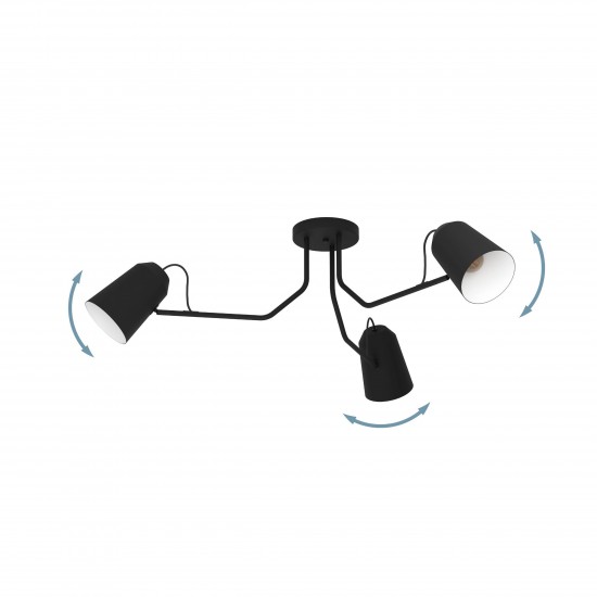 LED полилей LORETO 3xE27 ф1145мм черен