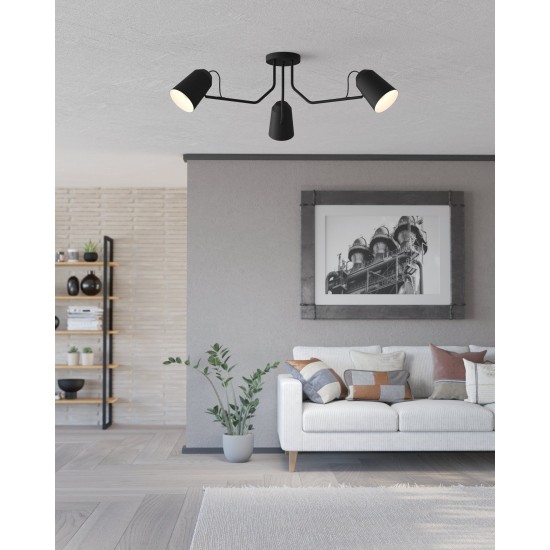 LED полилей LORETO 3xE27 ф1145мм черен