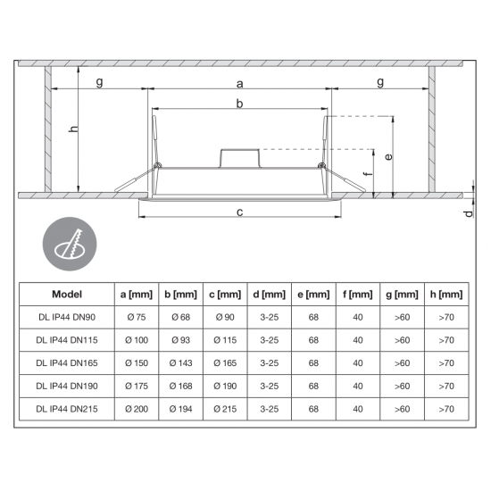 LED луна LЕDVANCE DL DN215 30W 6500K 3000lm IP44 Ø215мм