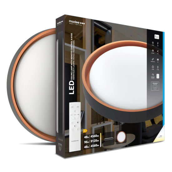 LED плафон с дистанционно управление A-H103 96W 9120lm 3000-6500К Ф510мм димируем черно-меден