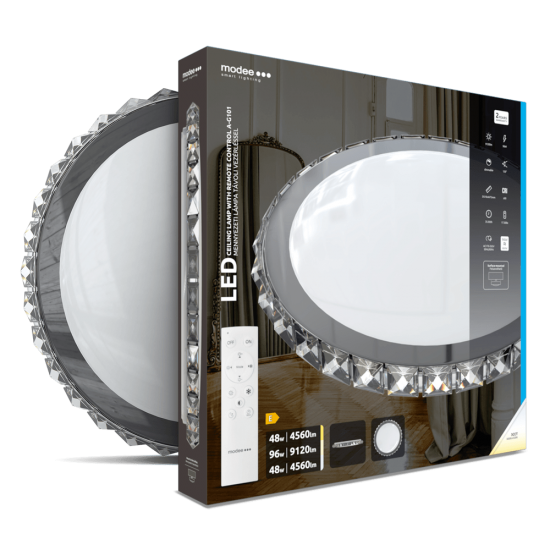 LED плафон с дистанционно управление A-G101 96W 9120lm 3000-6500К Ф510мм димируем кристален