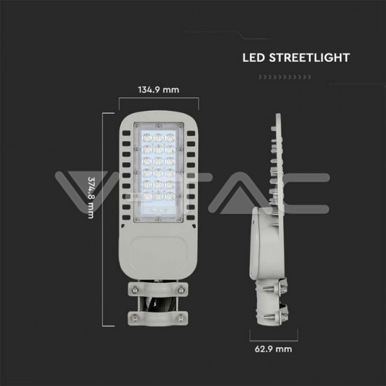LED уличен осветител SAMSUNG CHIP VT-54ST 50W 6400K 6850Lm IP65 135Lm/W