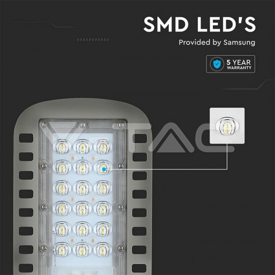 LED уличен осветител SAMSUNG CHIP VT-54ST 50W 6400K 6850Lm IP65 135Lm/W
