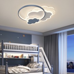 LED детски плафон с дистанционно 48W 2700К-6500K ф52см димируем син