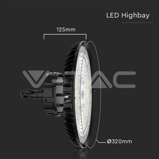LED промишлен осветител тип камбана UFO 3в1 VT-90202 120W-150W-200W 160lm/W 3-white IK08 IP65 
