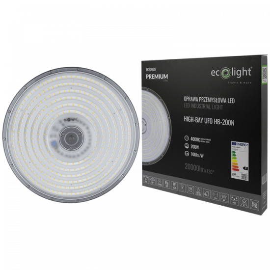 LED промишлен осветител тип камбана UFO PREMIUM 200W 20000lm 4000K IP65