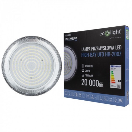 LED промишлен осветител тип камбана UFO PREMIUM 200W 20000lm 6500K IP65