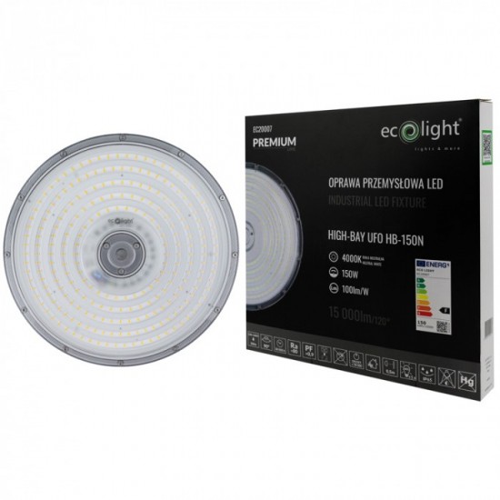 LED промишлен осветител тип камбана UFO PREMIUM 150W 15000lm 4000K IP65