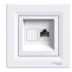 Розетка за компютър 1хCat5 RJ45 UTP серия Asfora бял