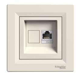 Розетка за компютър 1хCat5 RJ45 UTP серия Asfora крем