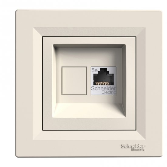Розетка за компютър 1хCat5 RJ45 UTP серия Asfora крем
