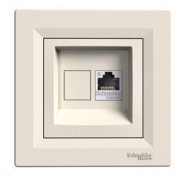 Розетка за компютър 1хCat6 RJ45 UTP серия Asfora крем