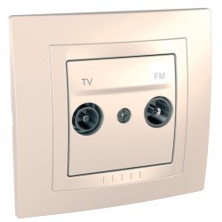 Розетка за TV/FM двумодулна сглобена серия Unica слонова кост
