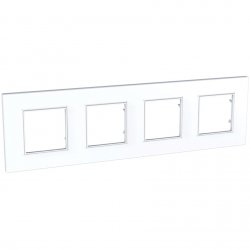 Рамка четворна серия Unica QUADRO бяла