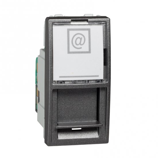 Unica Top/Class - 1 RJ45 излаз (S-One) - 1 m - Cat.5e UTP - графит