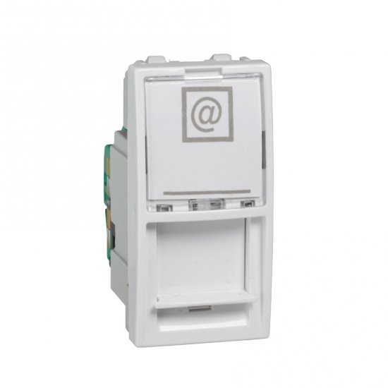 Unica - 1 RJ45 излаз (S-One) - 1 m - Cat.5e UTP - бял