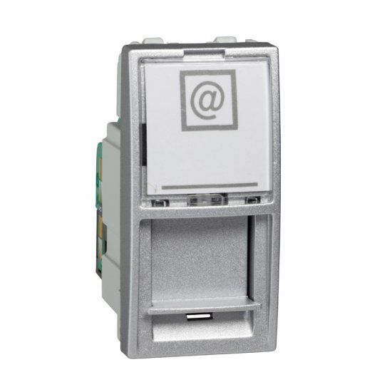 Unica Top/Class - 1 RJ45 излаз (S-One) - 1 m - Cat.5e UTP - алуминий