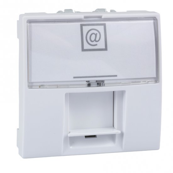 Unica - 1 RJ45 излаз (S-One) - 2 m - Cat.5e UTP - бял