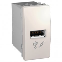 Механизъм зарядно 1 USB 2.0 port 5V DC 1A едномодулен серия Unica слонова кост