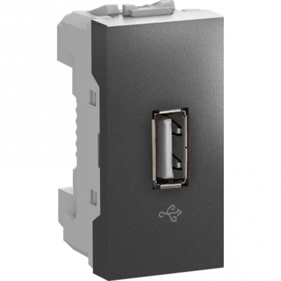 Unica - USB data connector - 1 модул - графит