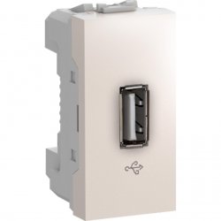 Механизъм розетка USB 2.0 едномодулна серия Unica слонова кост