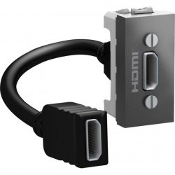 Механизъм розетка HDMI type A едномодулна серия Unica Top/Class графит