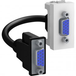 Механизъм розетка за данни VGA - контакт HD15 женски едномодулна серия Unica бял