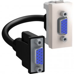 Механизъм розетка за данни VGA - контакт HD15 женски едномодулна серия Unica слонова кост