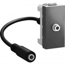 Механизъм розетка за данни audio- контакт mini jack женски едномодулна серия Unica Top/Class графит