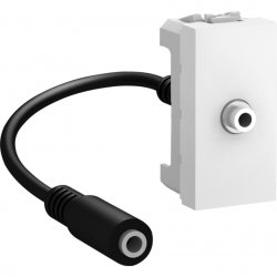 Механизъм розетка за данни audio- контакт mini jack женски едномодулна серия Unica бял