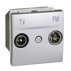 Механизъм розетка за TV/FM двумодулна за серия Unica TOP/CLASS алуминий