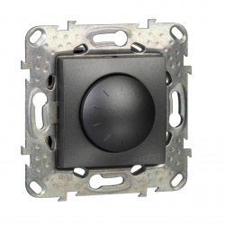 Механизъм димер ротативен с фиксираща рамка 40-1000W двумодулен серия Unica Top/Class графит