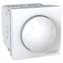 Механизъм димер ротативен с фиксираща рамка 40-1000W двумодулен серия Unica бял