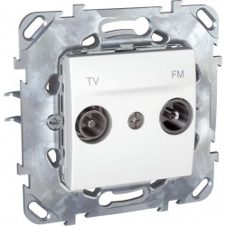 Механизъм + монтажна рамка розетка за TV/FM двумодулна за серия Unica бял