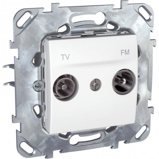 TV / FM излаз бял (механизъм+монт. рамка)