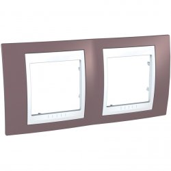 Рамка двойна серия Unica PLUS бледомораво/бяла