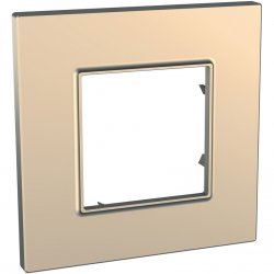 Рамка единична серия Unica QUADRO мед