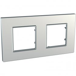 Рамка двойна серия Unica QUADRO сребро