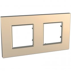 Рамка двойна серия Unica QUADRO мед