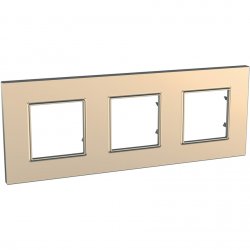 Рамка тройна серия Unica QUADRO мед