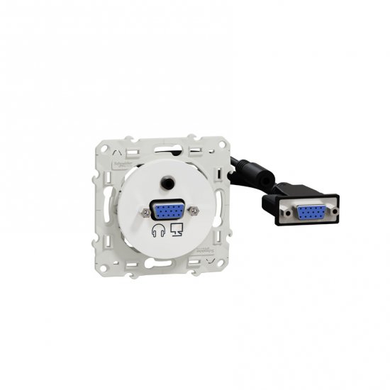 VGA розетка бял (механизъм+монтажна рамка)