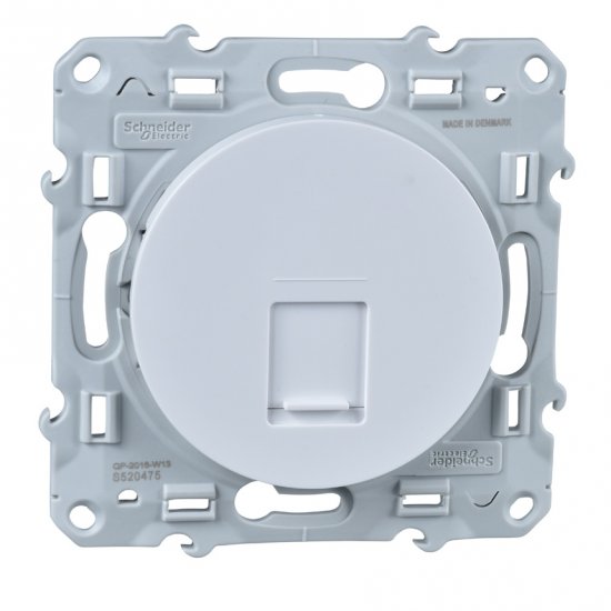 Odace - комуникационна розетка - 1 излаз - RJ45 cat.6 UTP - бял