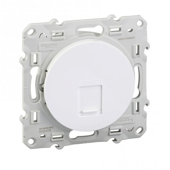 Odace - комуникационна розетка - 1 излаз - RJ45 cat.6 STP - бял