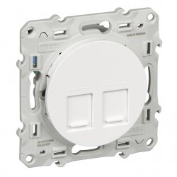 Механизъм за компютърна розетка 2хRJ45 Cat.5 UTP серия Odace бял
