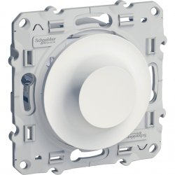 Механизъм димер-девиатор 40-600W ротативен тип с натискане серия Odace бял