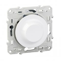 Механизъм димер-девиатор 4-400W ротативен тип с натискане серия Odace бял
