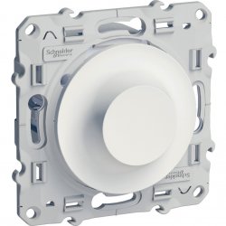 Механизъм димер бутонен универсален 20-420W ротативен тип с натискане серия Odace бял