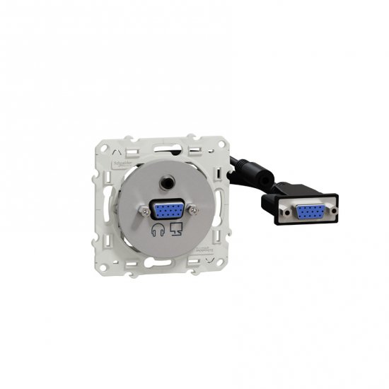 VGA розетка алуминий (механизъм+монтажна рамка)
