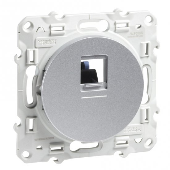 Odace - комуникационна розетка - 1 излаз - RJ45 cat.6 UTP - алуминий